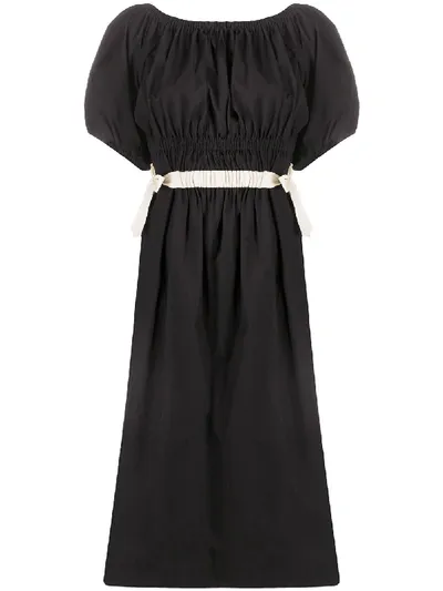 Molly Goddard Puff Sleeve Dress In Black