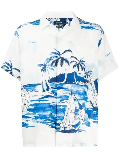 Polo Ralph Lauren Tropical Print Shirt In White