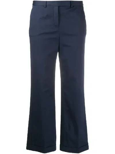 Loro Piana Cropped Straight Leg Trousers In Blue