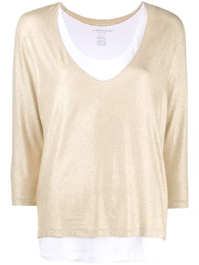 Majestic Shimmering Layered Top In Gold