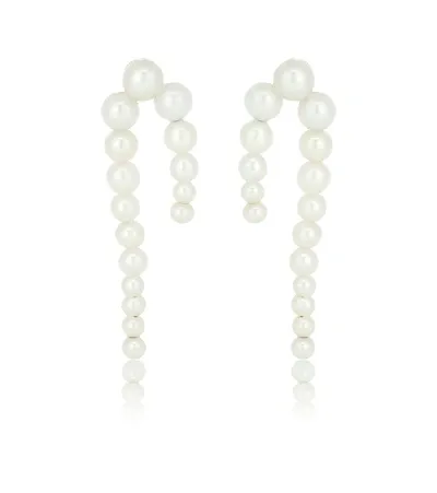 Sophie Bille Brahe Petite Perle Nuit 14kt Gold And Pearl Earrings In White