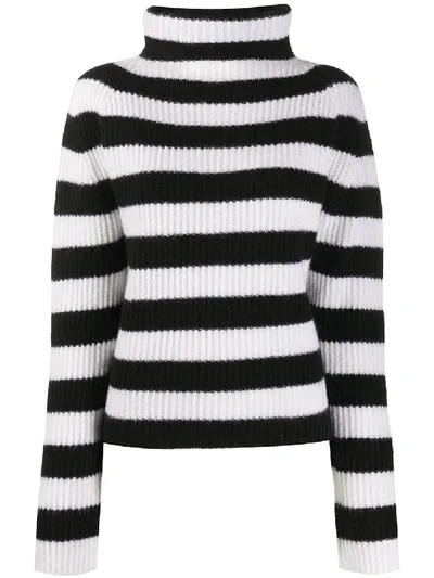 Sminfinity Striped Roll-neck Jumper In Black