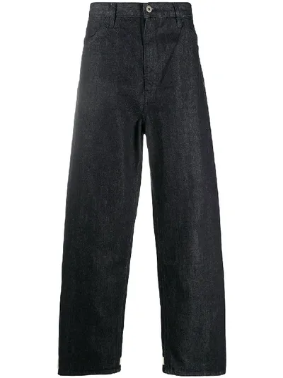 Jil Sander Logo Patch Loose-fit Jeans In Blue