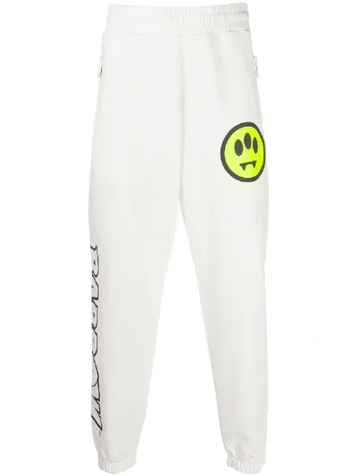 Barrow Elasticated Cotton Track Pants In White