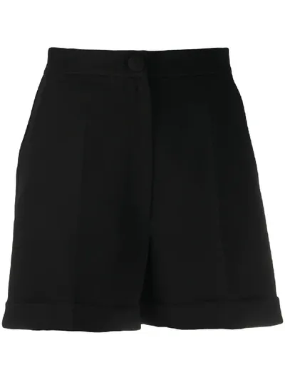 Loulou Tailored Front-pleat Shorts In Black