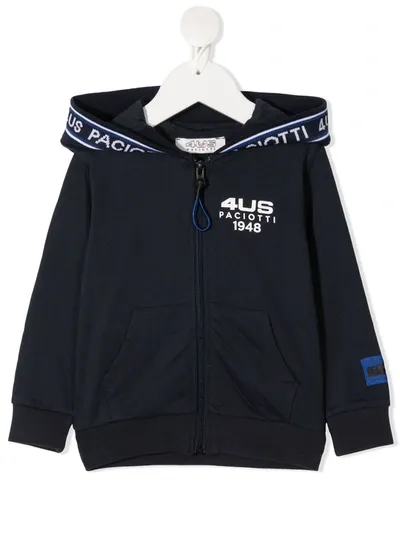 Cesare Paciotti 4us Babies' Logo Print Hoodie In 蓝色