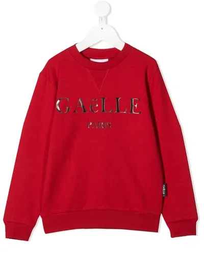 Gaelle Paris Kids' Logo-print Crew Neck Sweatshirt In Red