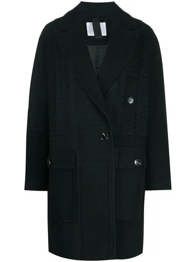 Lala Berlin Kufiya Embroidered Double-breasted Coat In Black