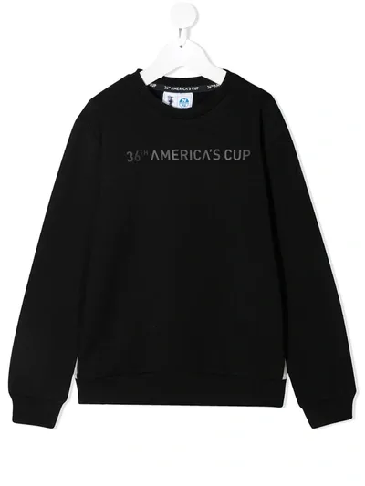 North Sails X Prada Kids Slogan-print Sweatshirt In Black