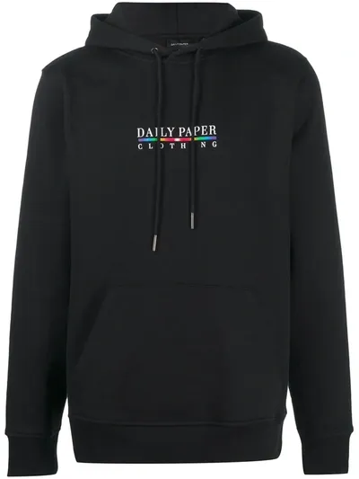 Daily Paper Logo Print Hoodie In Black