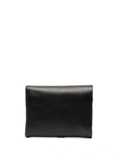 Discord Yohji Yamamoto Kiss-lock-compartment Leather Wallet In Black