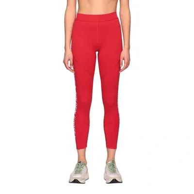 Golden Goose Logo-stripe Cropped Leggings In Red