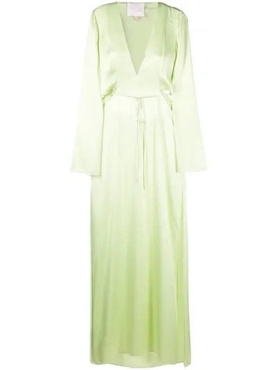 Galvan High-shine Cut-out Maxi Dress In Green