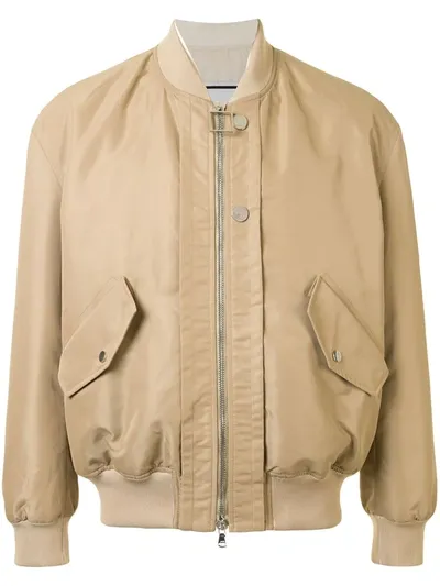 Wooyoungmi Logo Bomber Jacket In Neutrals