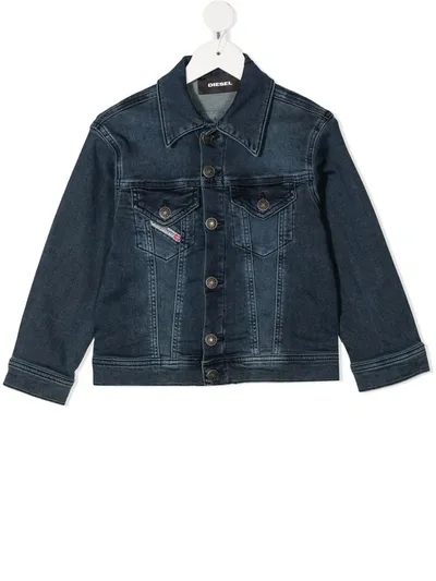 Diesel Kids' Faded Denim Jacket In Blue