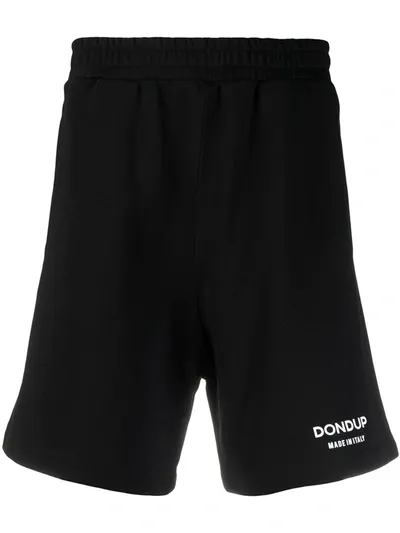 Dondup Logo Print Track Shorts In Black