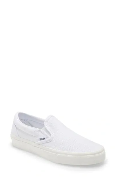 Vans Classic Slip-on Sneakers In Triple White