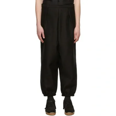 Saint Laurent Hakama Pleated Wool-blend Pants In Black