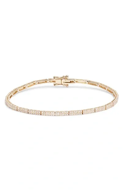 Ef Collection Double Row Diamond Eternity Bracelet In Gold