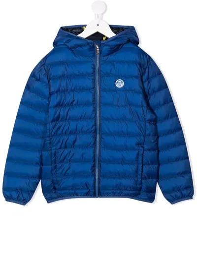 North Sails Kids' Padded Logo-patch Jacket In Blue