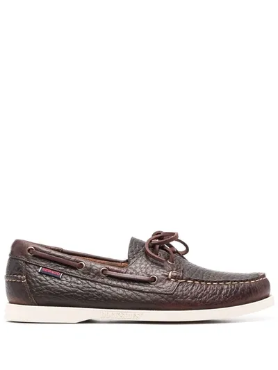 Sebago Docksides Portland Boat Shoes In Dark Brown