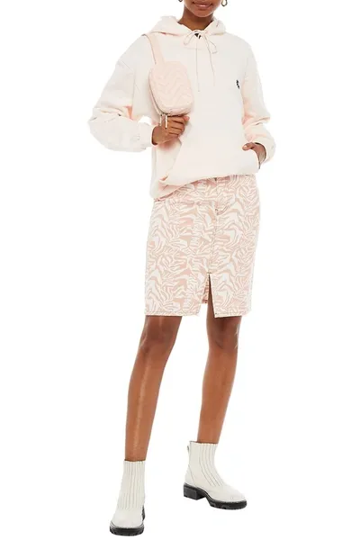 Etre Cecile Zebra-print Denim Skirt In Pink