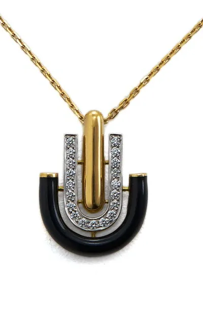 David Webb Motif Unity Pendant Necklace In Yellow Gold