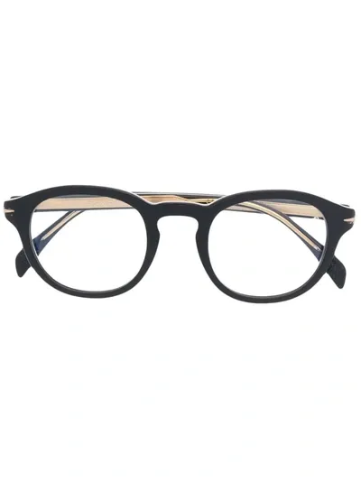 Eyewear By David Beckham Polished-effect Round-frame Glasses