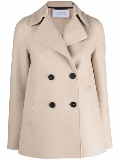 Harris Wharf London Double-breasted Fitted Jacket In Neutrals