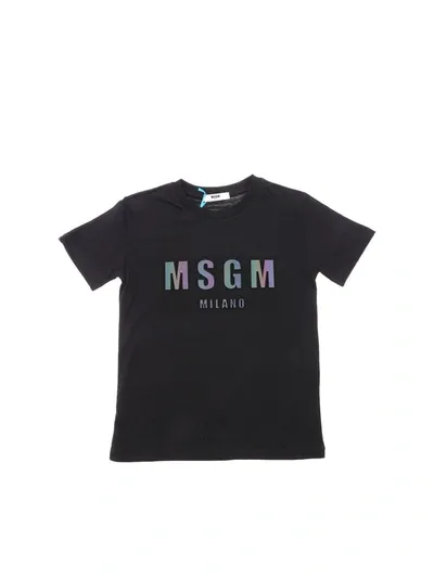 Msgm Kids' 3d Logo T-shirt In Black