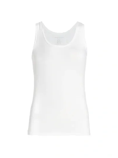 Majestic Basic Soft Touch Scoop-neck Tank In Blanc