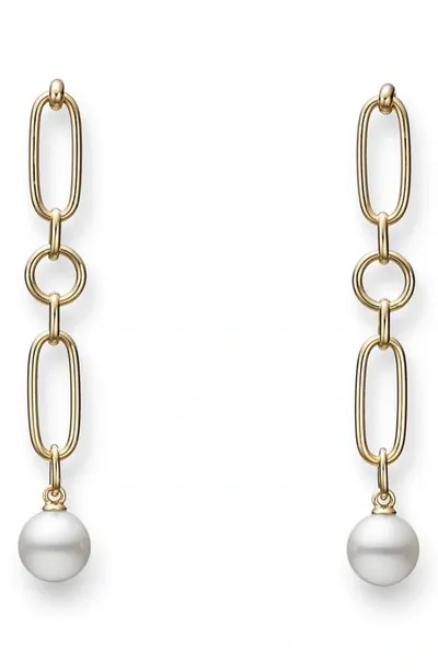 Mikimoto M Collection Cultured Pearl Drop Earrings In 18ky