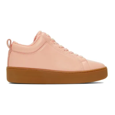 Bottega Veneta Quilt Leather Platform Sneakers In Peachy & Rubber Band