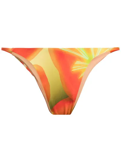 Louisa Ballou Mini Ring Bikini Bottoms In Orange