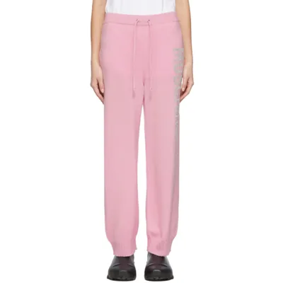 Moschino Pink Wide-leg Logo Jogger Lounge Pants In A0224 L Pin