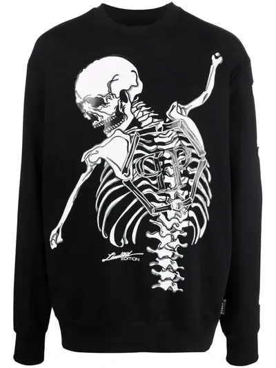 Philipp Plein Skeleton Print Sweatshirt In Black