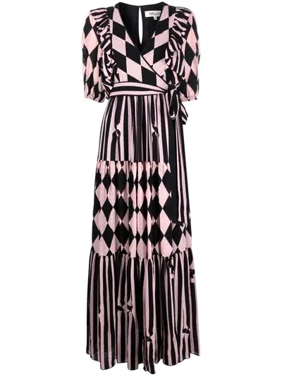 Diane Von Furstenberg Harlequin-print Dress In Pink