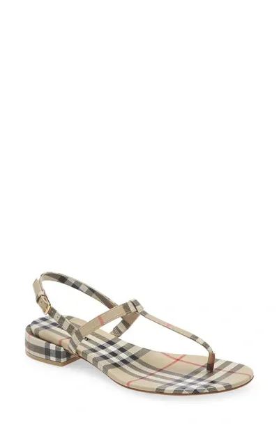 Burberry Sandals With A Check Pattern In Neutrals