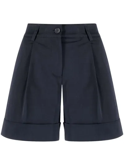 P.a.r.o.s.h Turn-up Hem Cotton Shorts In Blue