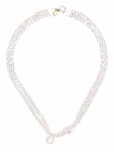 Wouters & Hendrix Serpentine Double Flat Twist Chain Necklace In Silber