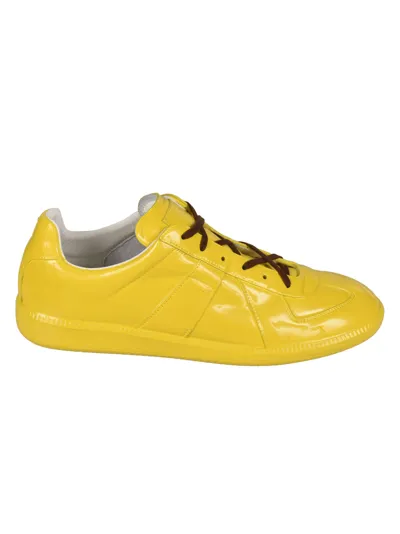 Maison Margiela Glossy Cross-lace Sneakers In Multicolor