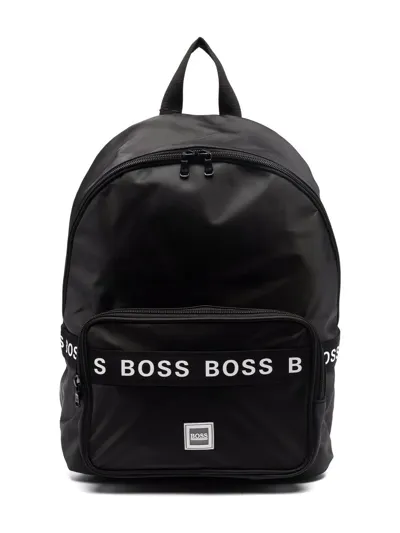 Bosswear Logo-tape Detailed Backpack In Black