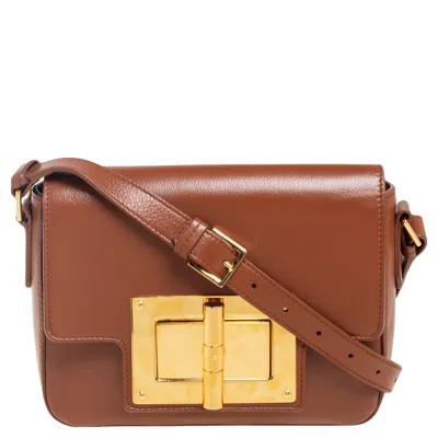 Pre-owned Tom Ford Brown Leather Small Natalia Shoulder Bag