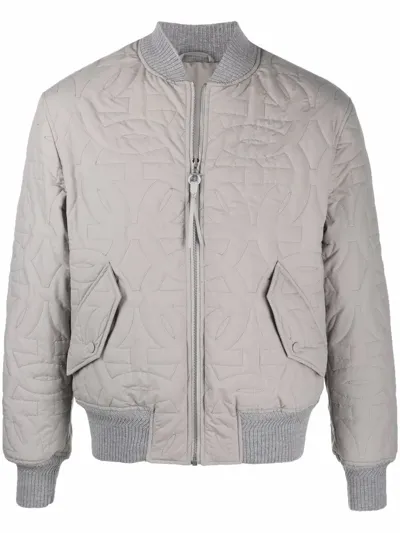 Ferragamo Gancini-logo Bomber Jacket In Grau