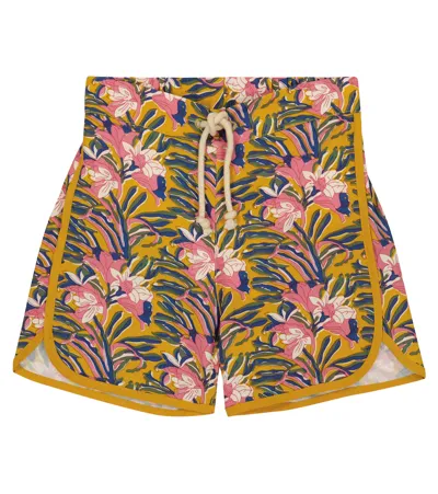 Louise Misha Kids' Aderi Floral Swim Trunks In Honey Flowers