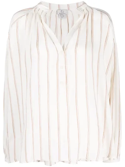 Woolrich Striped Tunic Top In White