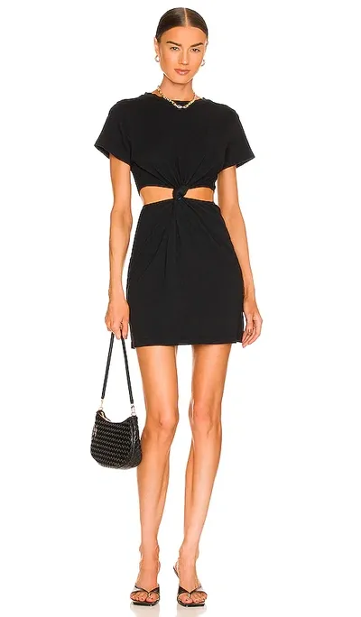 Lna Devan Twist Tee Dress In Black