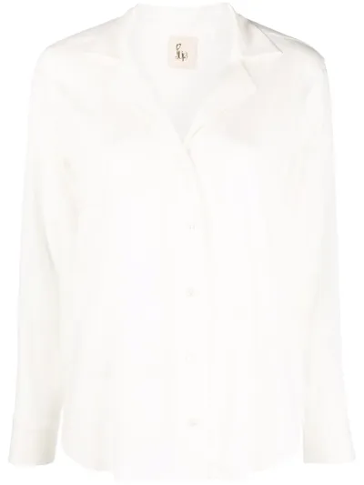 Paula Long-sleeve Silk Shirt In White