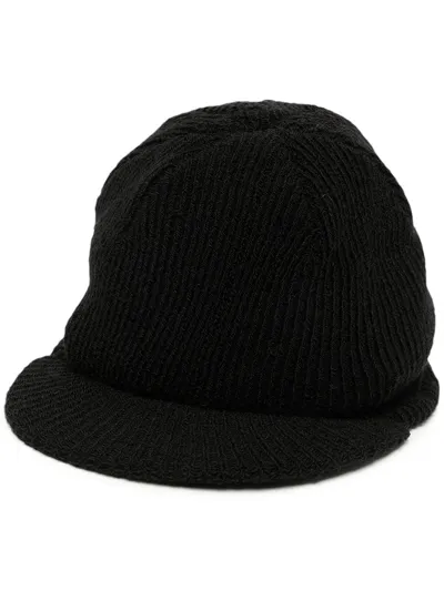 Undercover Logo-embroidered Rib-knit Cap In Black