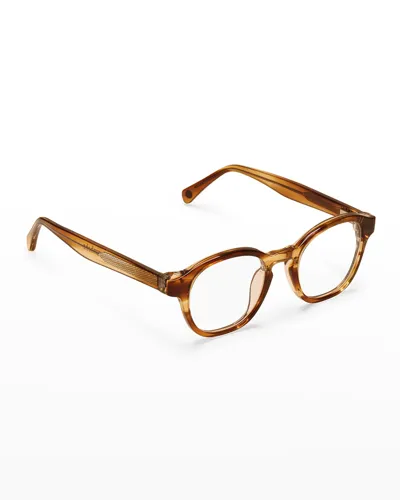 Eyebobs Master Mind Round Acetate Reader Glasses In Blonde Horn